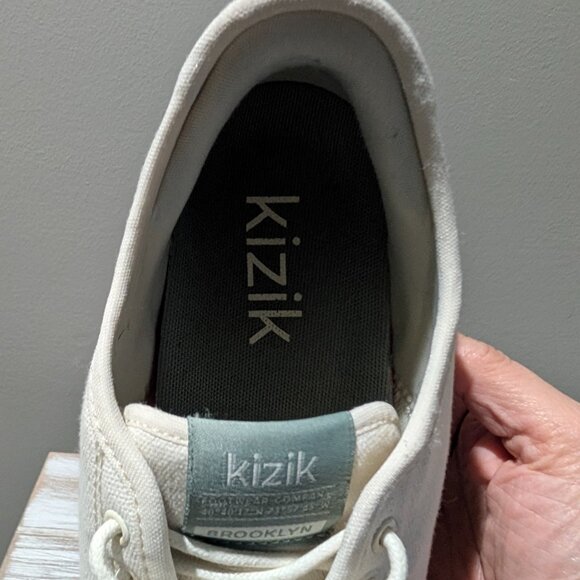 Kizik Brooklyn Hands-Free Slip-On Sneaker Canvas Suede White Women's 7 - Picture 7 of 16